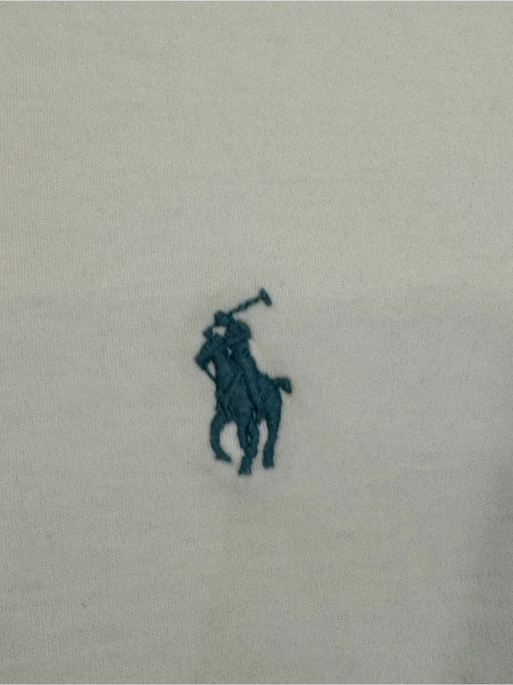 Ralph Lauren White Polo with Teal Logo Size L